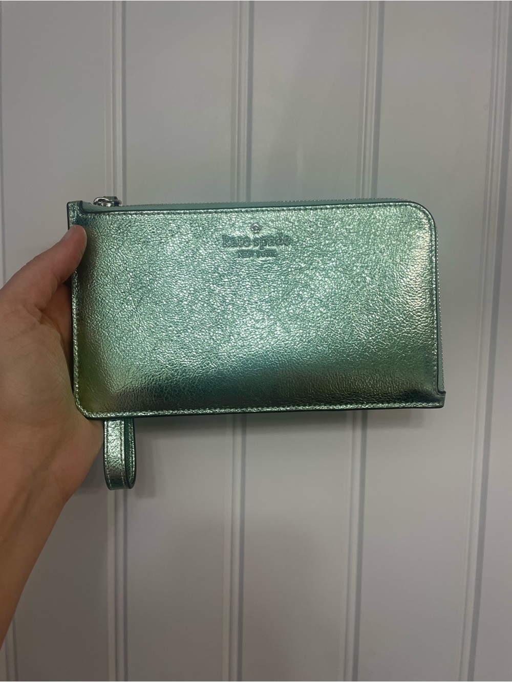 Kate Spade Metallic Teal Wristlet Wallet